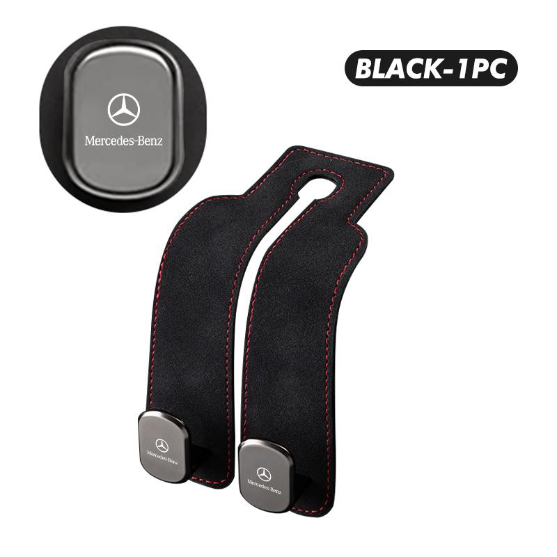 D1-Suede Car Rear Front Seat Storage Bag Suede Double Head Hook For Benz AMG A C E S G Class W201 W210 W108 W204 W205 W203