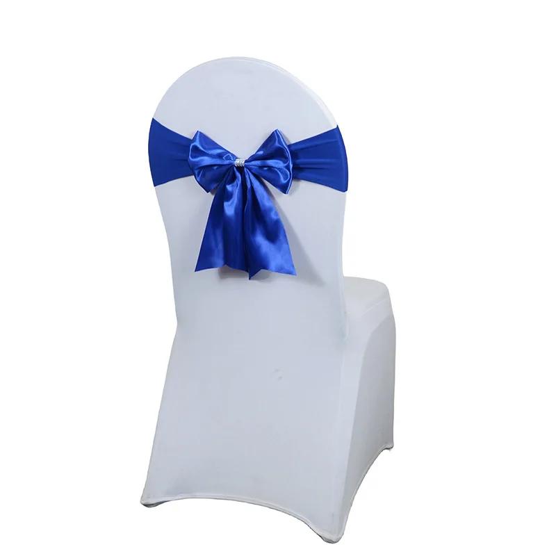 Атласные ленты для свадебных стульев, галстуки-бабочки, ленты из спандекса, подходят для всех украшений, для вечеринок на день рождения в отеле, мода, роскошь, 10/50/100 шт.