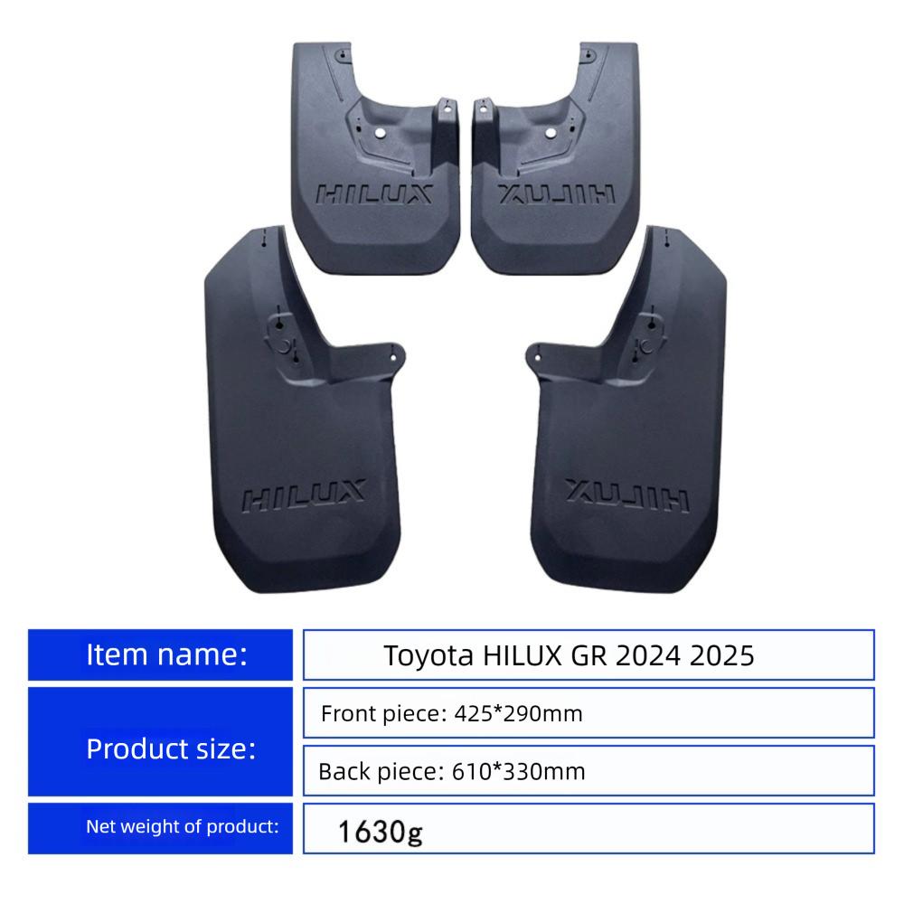 Передние Задние 4 ШТ ДЛЯ Toyota HILUX GR 2024 2025 Брызговики Крыло Грязевые щитки Защита Брызговик Автоаксессуары