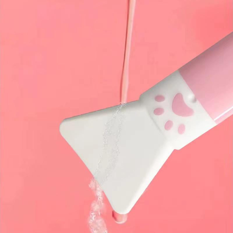 Cute Double Head Silicone Facial Mask Brush 2 In 1 Soft Head With Scraper Integrated Dual-Use Mud Stirring Stick DIY Beauty Tool