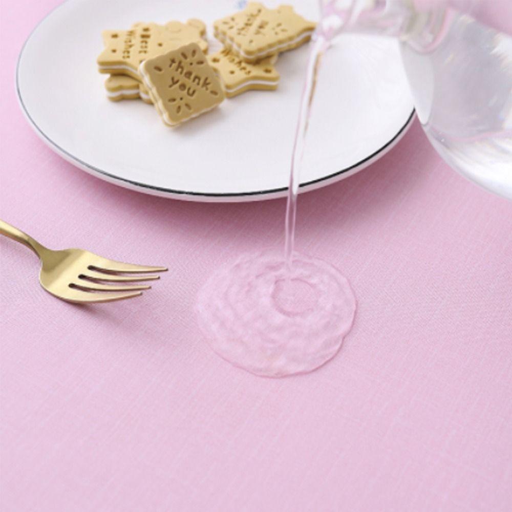 Rectangular PVC Tablecloth Solid Colour Table Cover Waterproof Tablecloth  Household