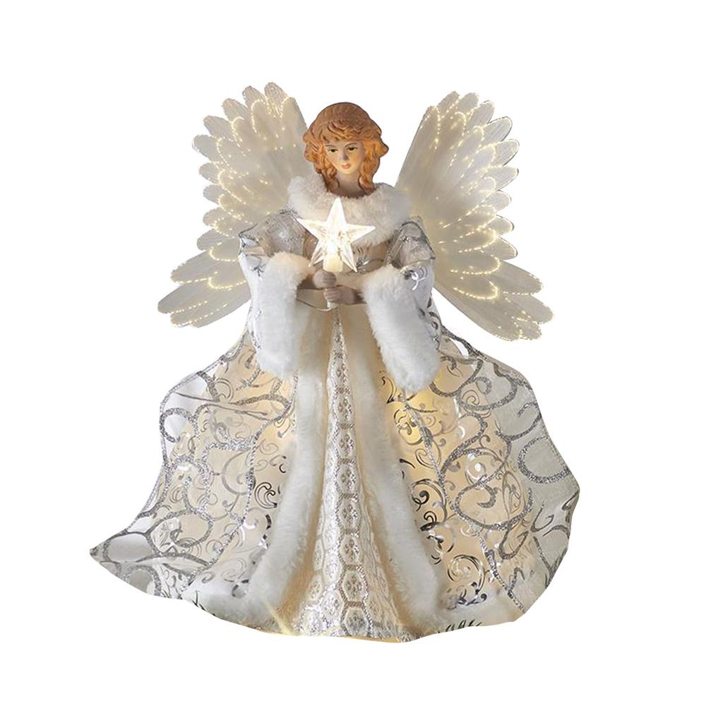 Christmas Tree Top Angel Light Led Lamp Ornament Art Crafts Supplies for Indoor Outdoor Garden Yard Decorations Gift