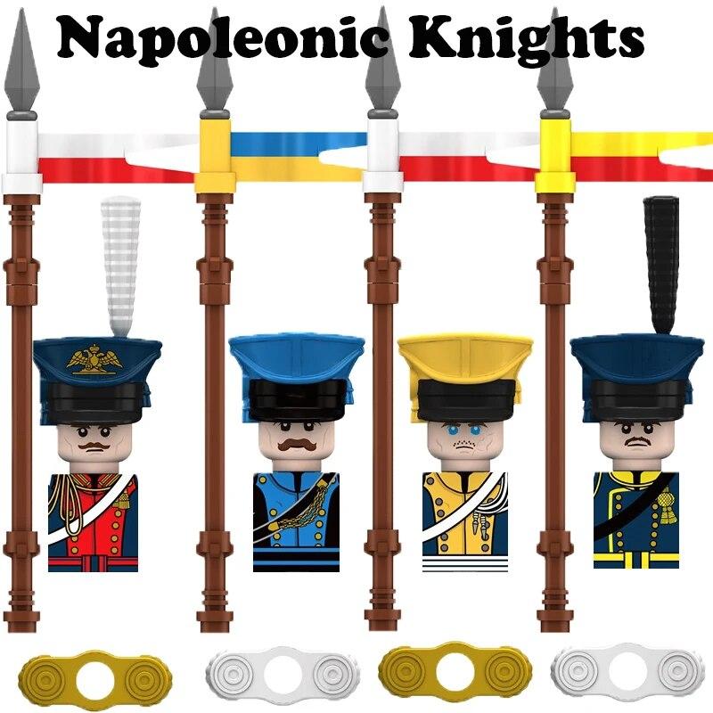 Napoleonic Wars Military Soldiers Building Blocks Medieval Army Figures Russian Ukraine Knights Infantry Weapon Bricks Kids Toys