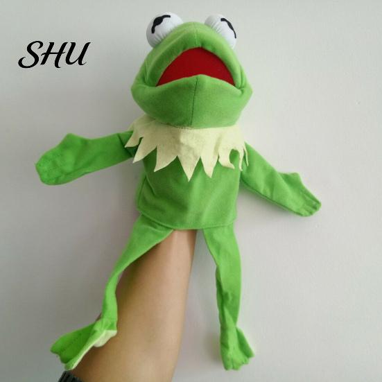 Pillow Cushion Plush Toy Ultra Soft Mouth Moving Fully Filled Companionship Throw Cute Cartoon Frog Hand Puppet Doll for Bedroom