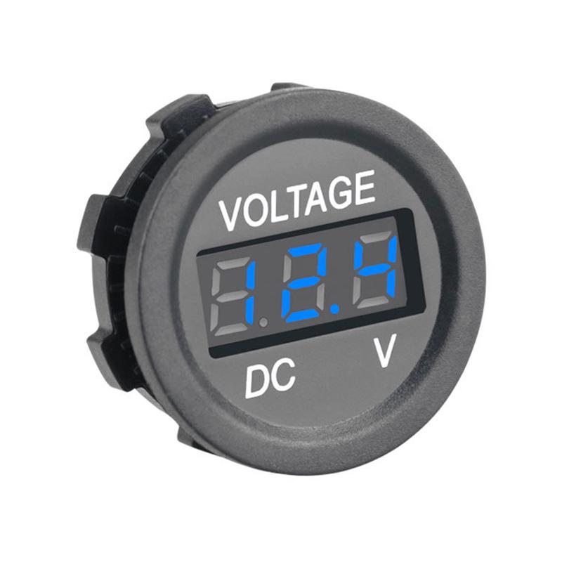 Измеритель напряжения с круглым цифровым дисплеем, вольтметр, модификация измерения, детали для мониторинга автомобилей/мотоциклов