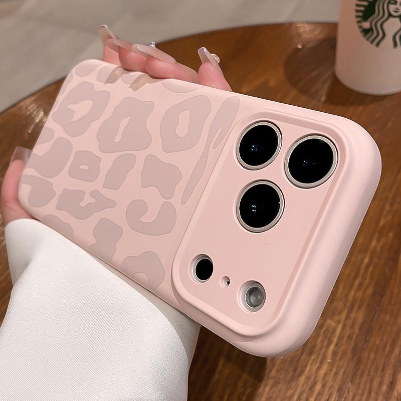 Leopard Pattern Liquid Silicone Case for iPhone 17 16 Pro Max 14 15 Plus 11 12 Funda Camera Control Button Soft Shockproof Cover
