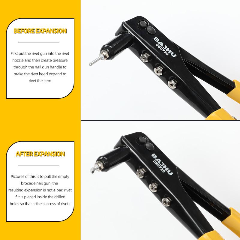 Набор для установки тяжелых заклепок, пистолет для заклепок и набор из 20 заклепок с вытяжкой, ручной инструмент, инструмент для заклепок-гаек