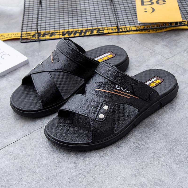 Fashion Men's Summer New Sandals and Slippers Male Thick-soled Leisure Beach Shoes Non-slip Open-toe Breathable Sandal Zapatillas Hombre