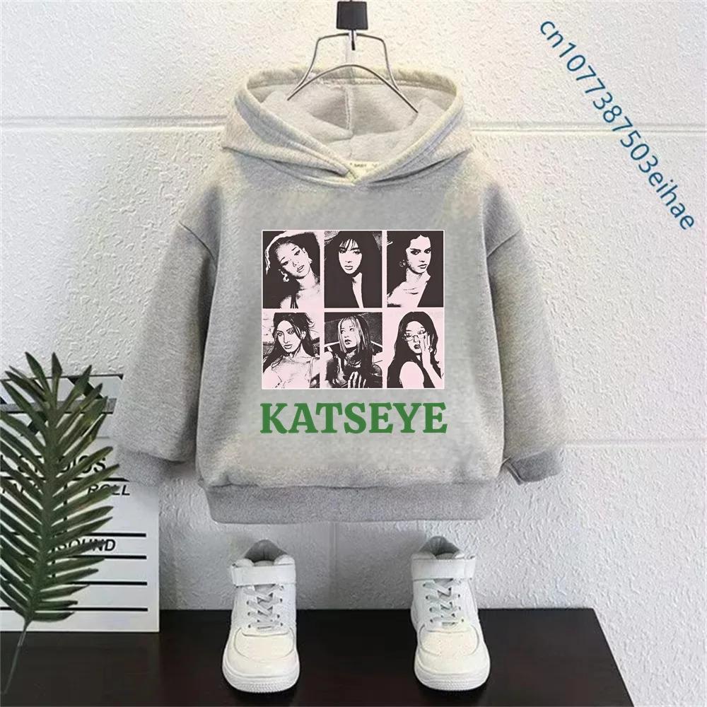 Kpop KATSEYE Hoodies Sweatshirt Kids Clothes Boy Girls Casual Hooded Pullover Casual Tops Fashion Outfits Children's Clothing