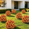 Fake Flowers for Home Decor Fall Artificial Topiary Ball Flowers Mums Plants Tree UV Resistant Outdoor with Realistic Floral Arrangements