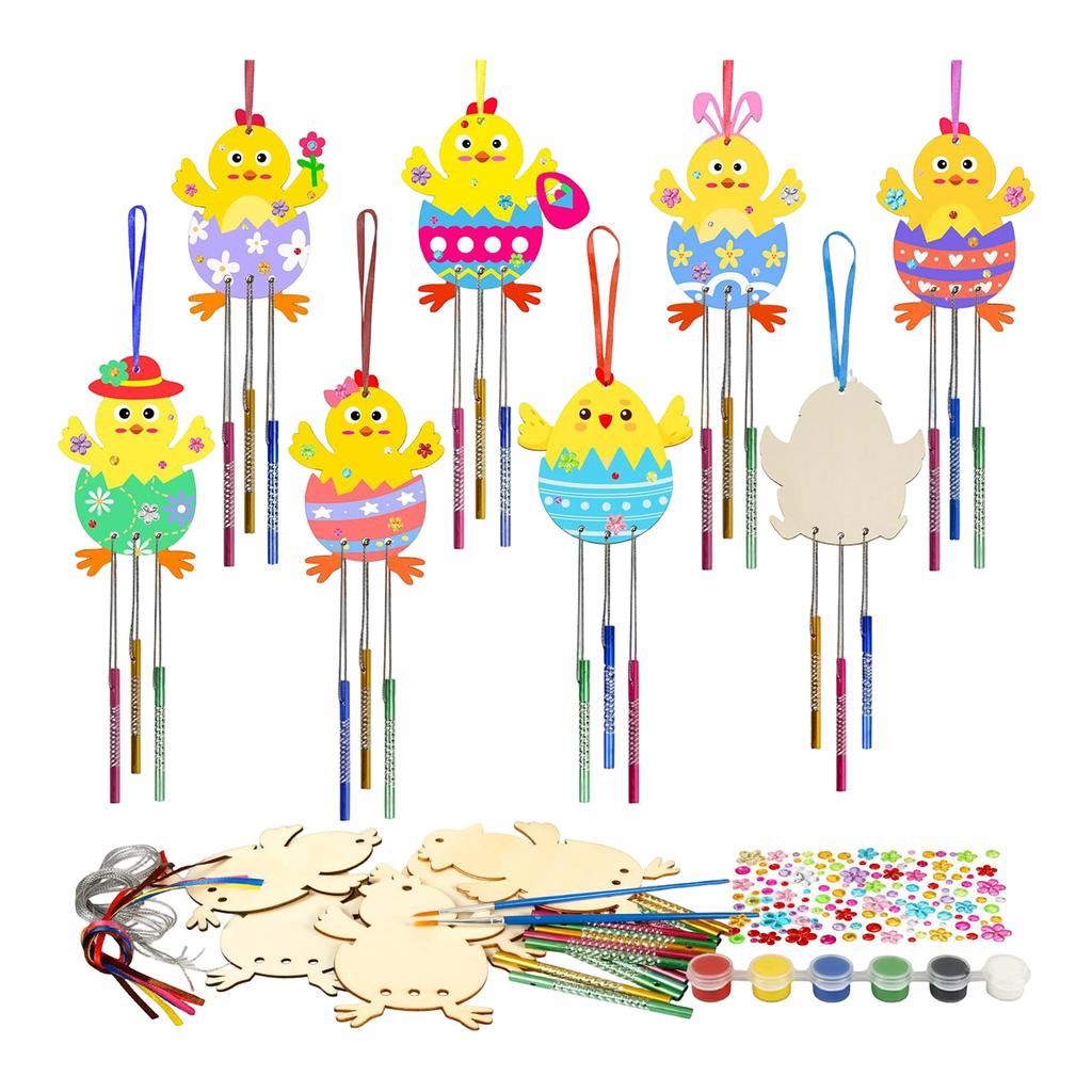 1 набор Easter Bunny Wind Chimes Набор для рукоделия Колокольчики Декоративные Для весеннего декора И Креативное семейное развлечение 5 мл