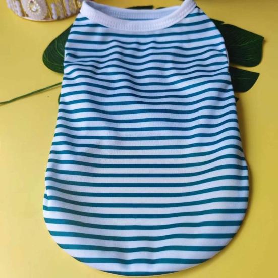 Собачий полосатый жилет Домашние животные Повседневный безрукавный пуловер Жилет с круглым вырезом Одежда для щенков для девочек и мальчиков Повседневная одежда Путешествия Уличная одежда