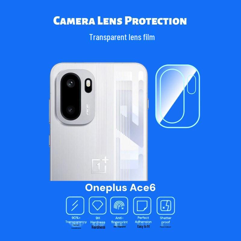 Защитная пленка на линзу камеры OnePlus Ace 6 с шелкографией: Ультратонкое закаленное стекло для 6T и 15R