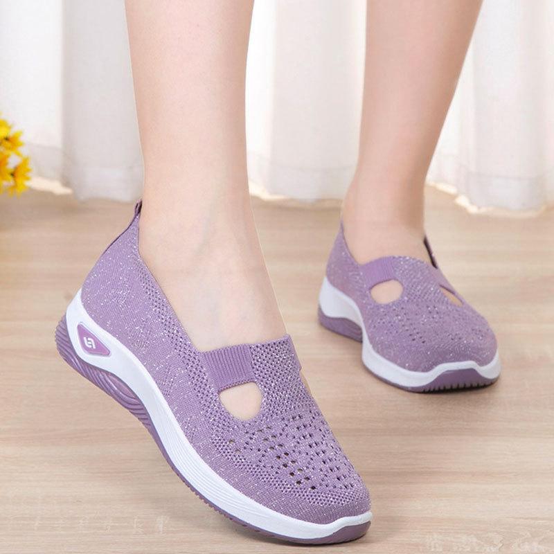 Mom Middle-aged and Elderly Summer Breathable Comfortable Single Soft Sole Casual One-pedal Mesh Childrenshoes