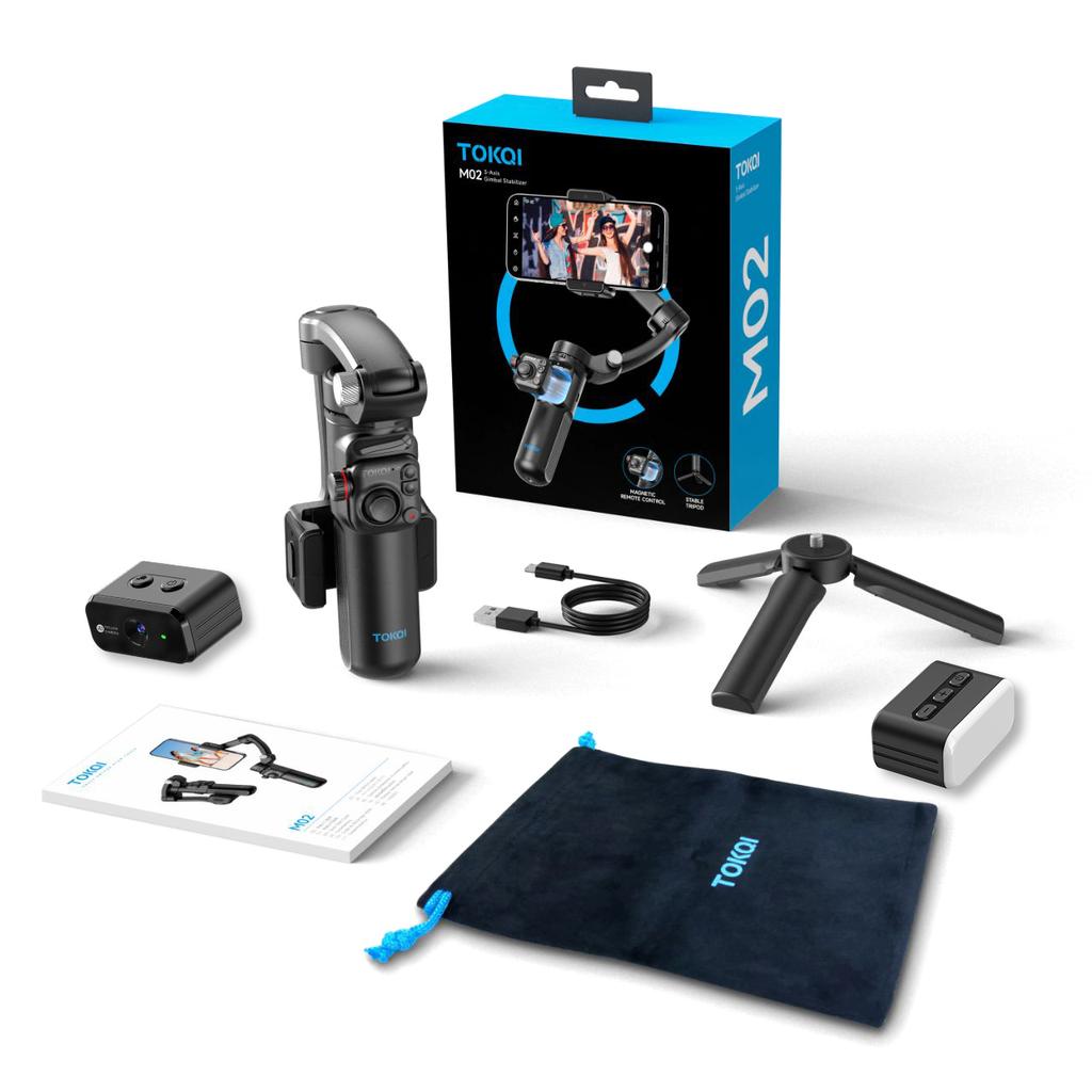 TOKQI M02 AI Kit Ручной 3-осевой стабилизатор подвеса для телефона Vlog Gimbal Anti-Shake AI Tracking