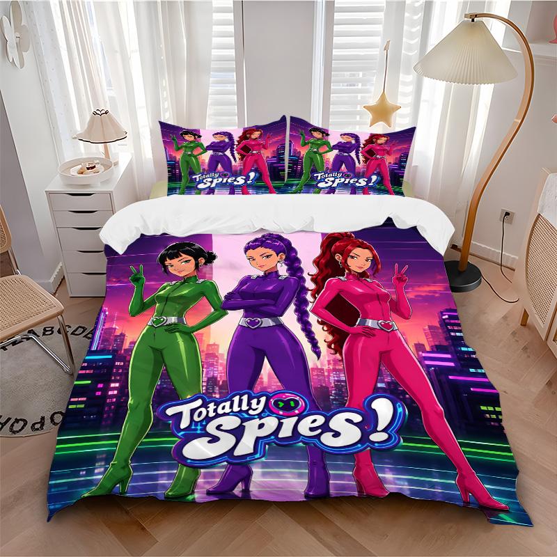 3pcs Spies City Night Bedding Set, Includes One Quilt Cover and Two Pillowcases, Bedroom and Guest Room Decoration. T72301101