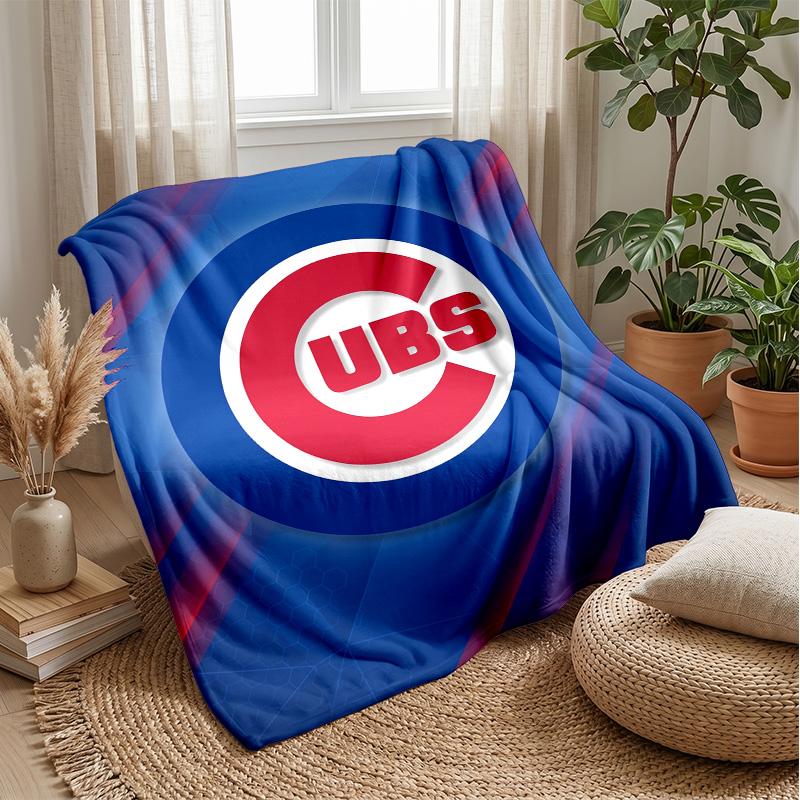 Chicago Cubs Flannel Fleece Blanket Cozy Warm Throw Blanket For Couch Bed Travel All Season Use