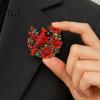 Rhinestone Brooch Vintage Flower Bird Pin, Alloy Lapel Pin for Coats Suits Dresses Scarves, Decorative Jewelry Accessory Women Metal Coat