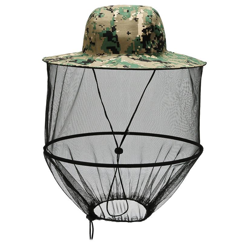 Men Visor Sun Hats Caps Summer Outdoor Breathable Camouflage Insect Anti-mosquito Mesh Accessories