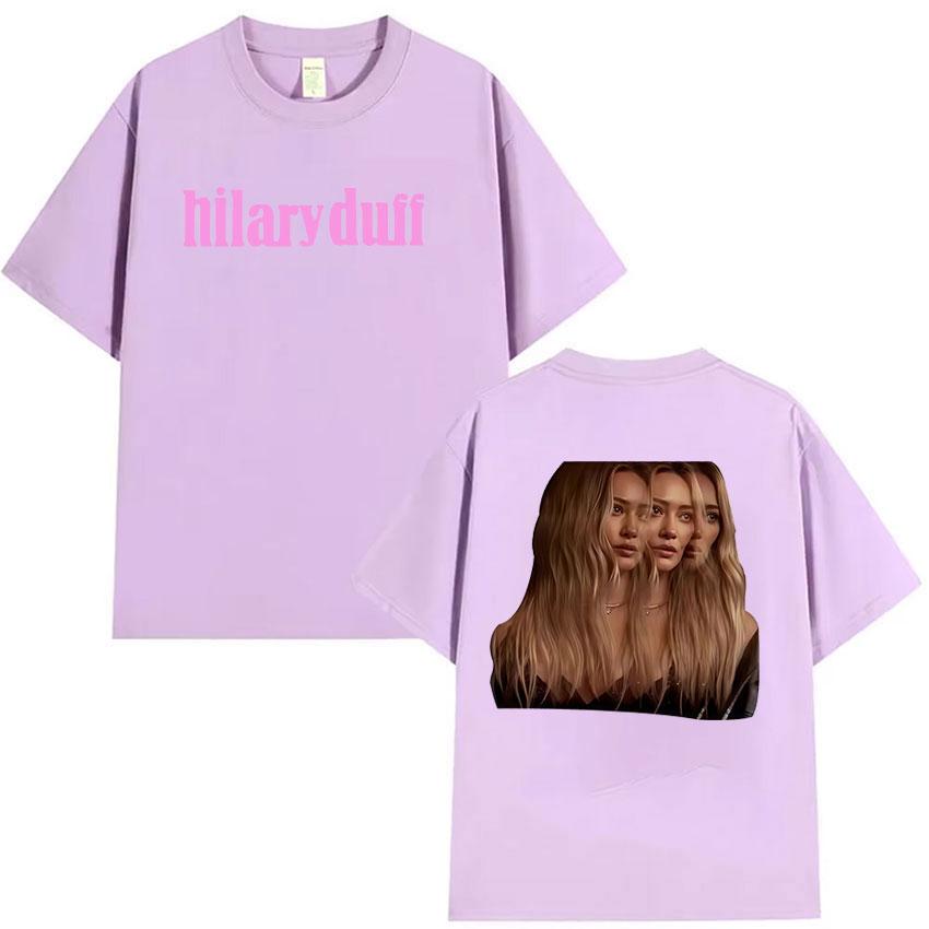 Hilary Duff Tour 2026 Graphic T Shirt Men Women Vintage High Quality Fashion Tshirts Casual Oversized Cotton Tshirt Streetwear