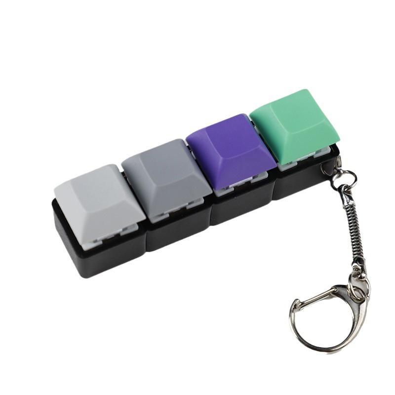 Механическая клавиатура с 4 клавишами, игрушка-брелок, вечеринка, снятие стресса, сделай сам, кнопка-фиджет, колпачок клавиши, игрушки-фиджеты для клавиатуры, клавиатура для пальцев