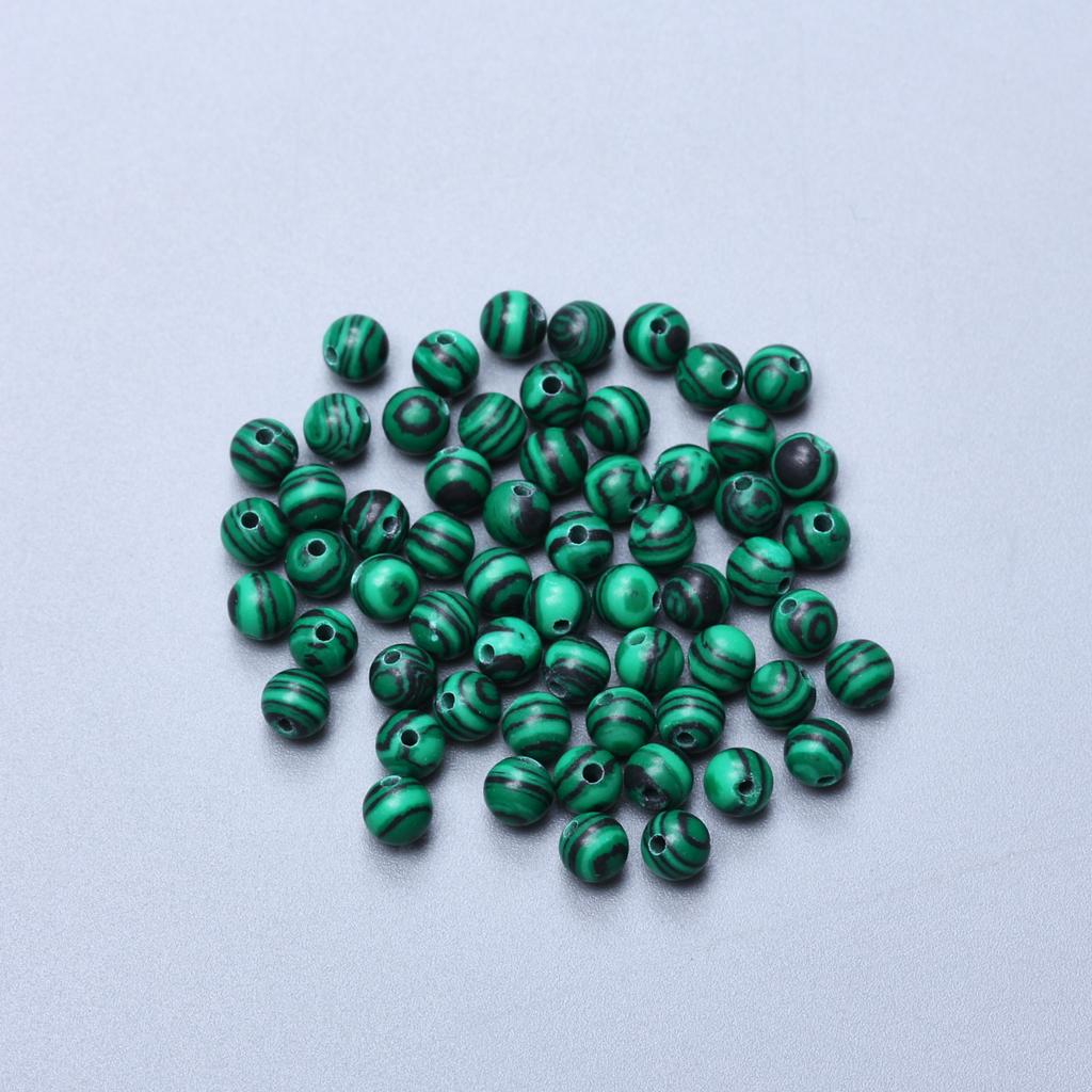 4/6/8/10 мм 60-20 шт. Очаровательные бусины из натурального камня, павлиньи драгоценные камни, зеленые малахитовые круглые бусины, аксессуары для ожерелий своими руками