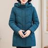 Plus Size 2XL-6XL Middle Age Women's Coat Winter Parkas Hooded Casual Loose Thick Warm Lady Jackets Long Sleeve Outerwears