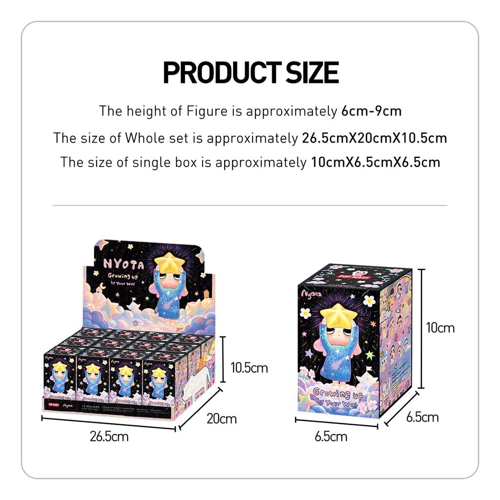POP MART Nyota Growing Up by Your Way Series Box 12 Pop Mart Gacha Gacha Blind Box Figure Plastic Model Premium Toy PVC Soft Vinyl Original Character