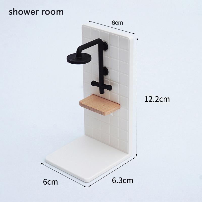 1/12 Dollhouse Simulation Washbasin Tub Toilet Model Dollhouse Bathroom Decor Dolls House Miniature Furniture Accessories