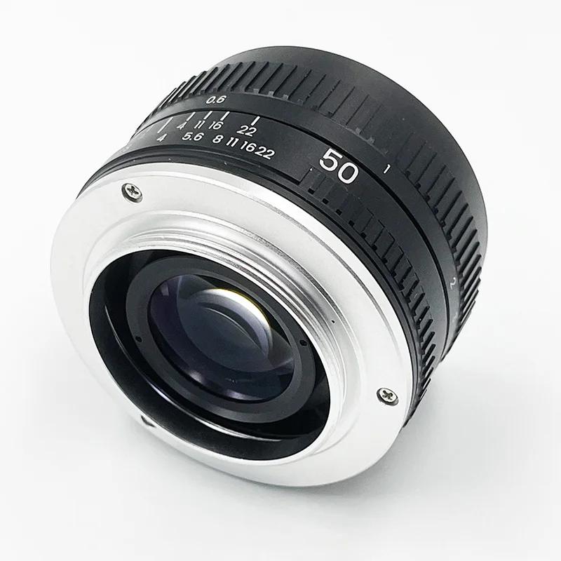 Объектив камеры 50 мм F1.7 Металлический Стандартный Прайм с большой апертурой Полнокадровый Портретный Объектив с ручной фокусировкой для Canon EOS M42 Nikon Camera