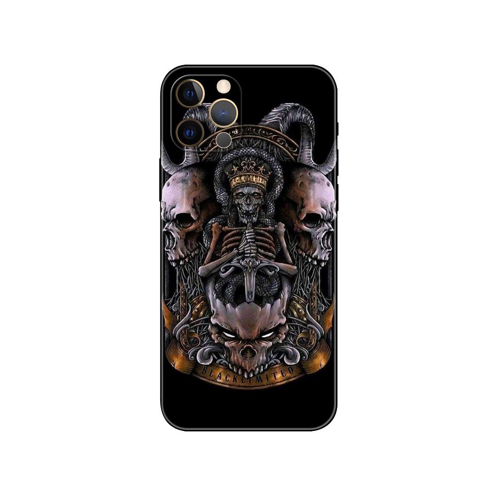 Чехол для телефона «Сатанинский страшный череп» для iPhone 5 5S 2020se 6 6s 7 8 plus x 10 XR XS 11 12 13 mini pro MAX, черная задняя крышка из ТПУ