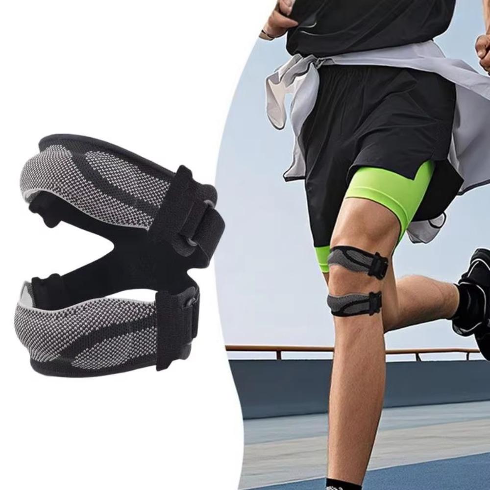 Protection Knee Patella Tendon Knee Straps Double Silicone Sports Knee Brace  Fitness