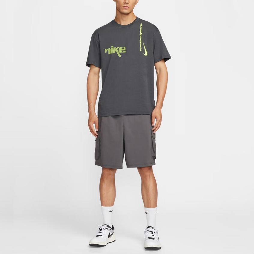 Nike Футболки Мужские Темно-серые С круглым вырезом Средние HQ9263-060