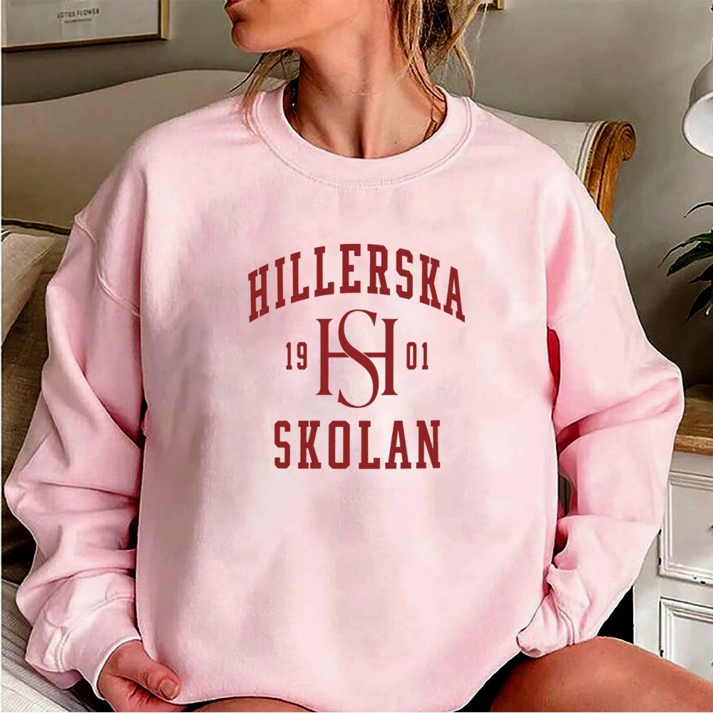 Толстовка с логотипом Young Royals Hillerska School Пуловер Simon and Wilhelm Tv Show Young Royals Толстовки с круглым вырезом Fans Merch