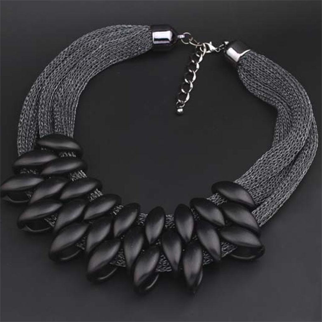 Женщины Леди Колье Заявление Нагрудник Вязать Ожерелье Мода Очарование Ювелирная Цепочка