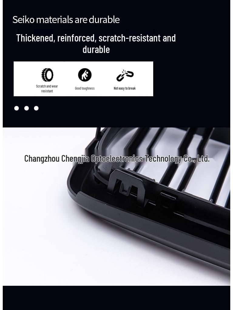 Glossy Black Grille for BMW X5/X6 F15/F16 Models (2014-2017) with Dual-Line Tri-Color Design