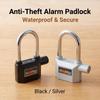 Universal Anti-Theft Padlock with 120db Alarm Zinc Alloy Lock for Bicycle Motorcycle Warehouse Door r Safety Waterproof 3 Colors