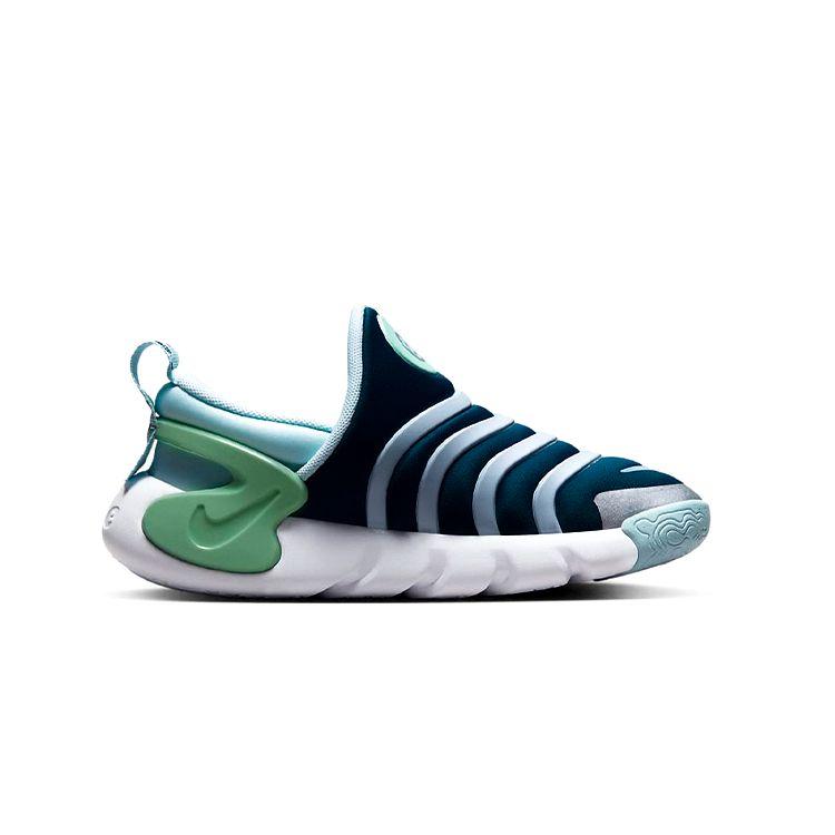 Nike Dynamo Go SE PS Valerian Blue Enamel Green Детские кроссовки Glacier-Blue Metallic-Silver DV0546-400