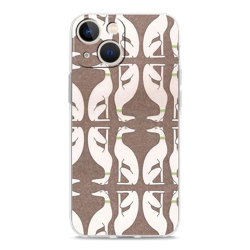Чехол для телефона iPhone 17 Air Cases iPhone 16 15 12 13 14 Pro Max SE 7 8 Plus iPhone11 Прозрачный Мягкий Чехол Собака Грейхаунд