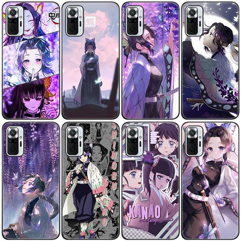 Anime Demon Slayer Kanao Shinobu Sama Silicone Phone Case For Xiaomi Redmi Note 11 10 9 8 Pro 11T 10T 10S 9S 8T 9 9A 9C 9T Black