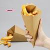 M-20Pcs Disposable French Fries Paper Cup Kraft Paper Fry Charcuterie Cups Snack Dessert Cake Popcorn Party DIY Bakin Supplies