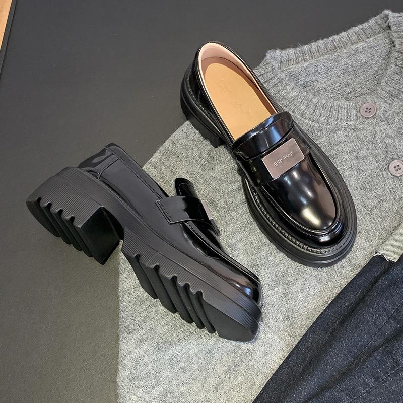 Туфли на плоской подошве из натуральной кожи Yuexinwang для женской обуви Huizhou Su Yinyin, такие же маленькие кожаные туфли черного цвета, универсальные, новые осенне-зимние мокасины