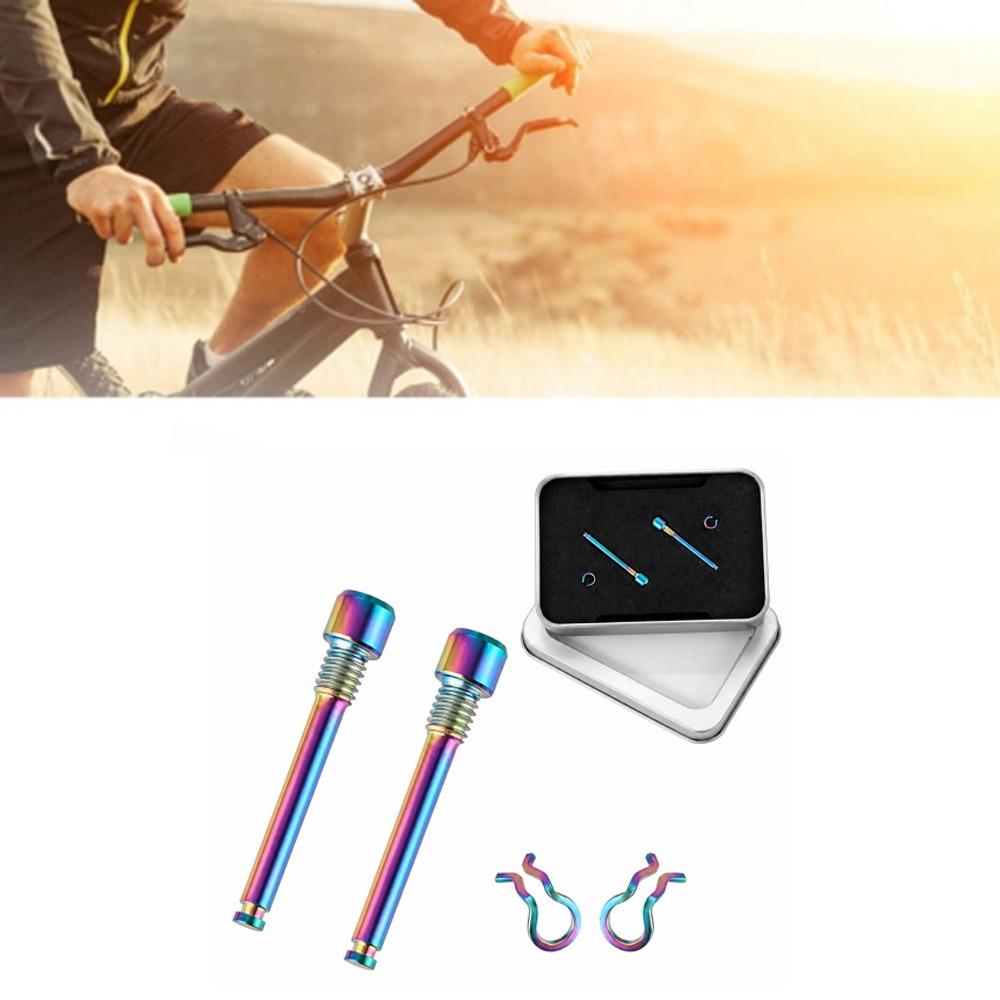 2 Sets M4 Threaded Brake Pad Bolts Titanium Alloy Brake Caliper Screws for Mountain Bike