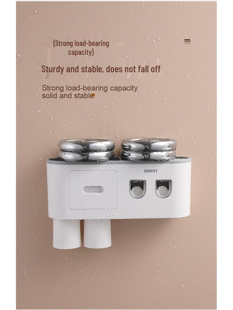 Настенный набор для зубных щеток и стаканов для полоскания рта без сверления с электрическим дозатором зубной пасты