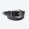 UNTAGE Crocodile-Embossed Leather Engraved-Buckle Belt(UNISEX)_UTA-FM08