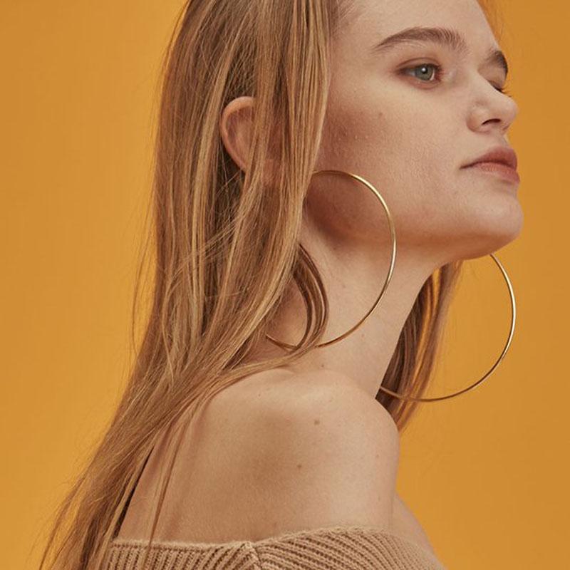 Женские маленькие большие круглые серьги-кольца 3-10 см, массивные серьги, модные ювелирные изделия, подарок для ночного клуба