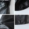 WTEMPO Короткая юбка из искусственной кожи для женщин, черная, с разрезом, узкая, с высокой талией, А-силуэта, мини-юбки женские, винтажная уличная одежда в стиле Харадзюку