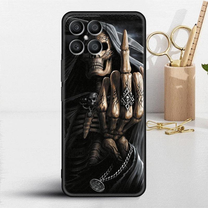 Ретро Чехол с Черепом и Бабочкой для Honor X8 X8a 90 X9a 8X 70 50 20 Magic5 Pro 9X P60 P50 Черный Мягкий Чехол для Телефона