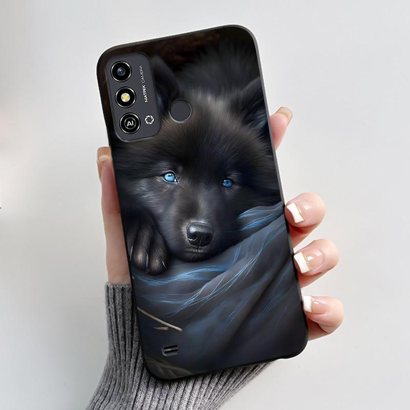 Чехол для ZTE Blade A53 Чехол для телефона ZTE Blade A53 Pro Задняя крышка Силиконовый Мягкий Черный ТПУ Роскошный Милый Любовь Кролик Забавный Бампер Защитный корпус