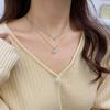 Exquisite Small Pendant Necklace Double Layer Clavicle Chain Shiny Butterfly Necklace  Ladies Gift